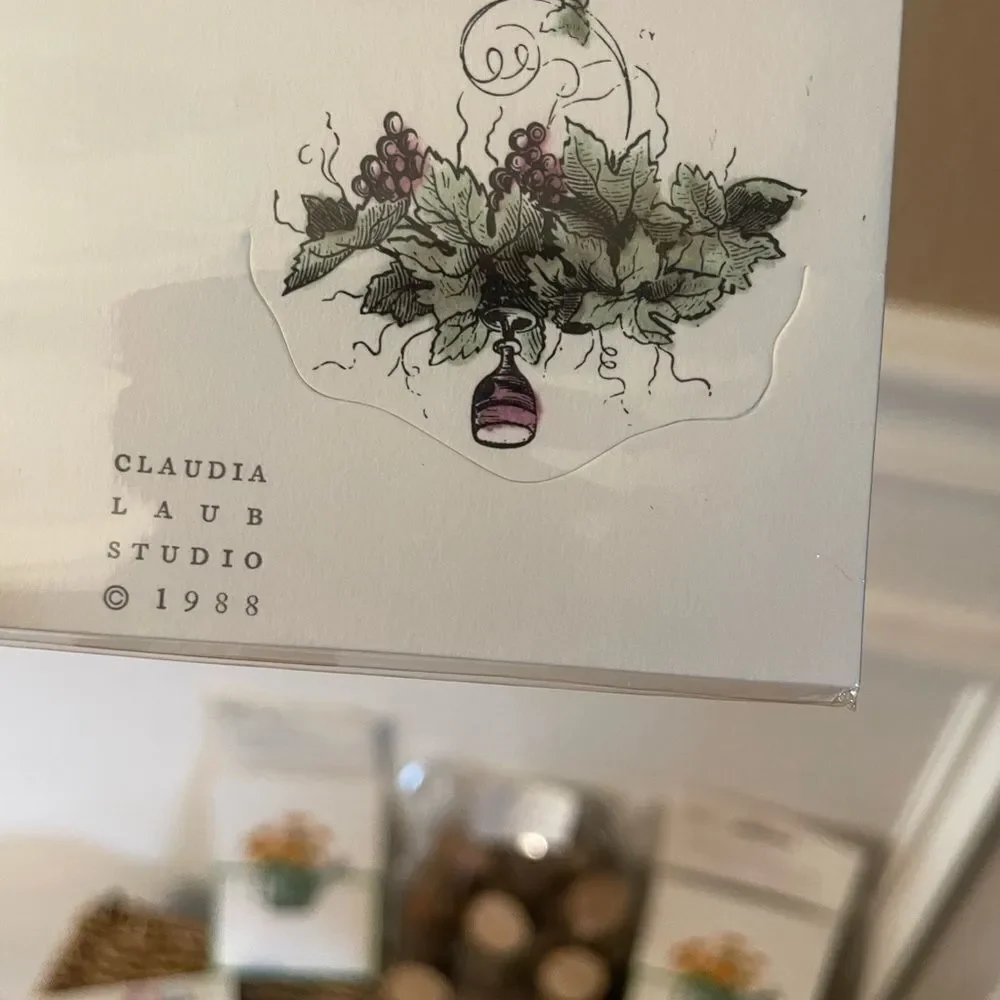 Pine Wood Place Setting Holders Caspari & Claudia Laub 1988 Die Cut Place Cards
